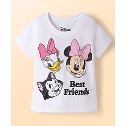 Babyhug Disney Single Jersey Knit Half Sleeves T-Shirt & Shorts  Night Suit with Minnie & Friends Graphics - Multicolour