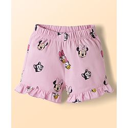 Babyhug Disney Single Jersey Knit Half Sleeves T-Shirt & Shorts  Night Suit with Minnie & Friends Graphics - Multicolour