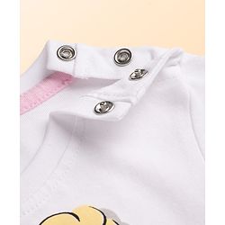 Babyhug Disney Single Jersey Knit Half Sleeves T-Shirt & Shorts Night Suit with Minnie Mouse Graphics - White