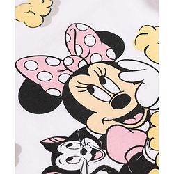 Babyhug Disney Single Jersey Knit Half Sleeves T-Shirt & Shorts Night Suit with Minnie Mouse Graphics - White