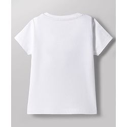 Babyhug Disney Single Jersey Knit Half Sleeves T-Shirt & Shorts Night Suit With Minnie Mouse & Friends Graphics - White