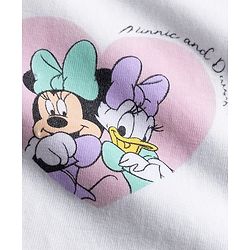 Babyhug Disney Single Jersey Knit Half Sleeves T-Shirt & Shorts Night Suit With Minnie Mouse & Friends Graphics - White