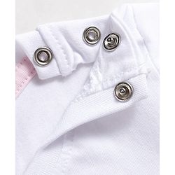 Babyhug Disney Single Jersey Knit Half Sleeves T-Shirt & Shorts Night Suit With Minnie Mouse & Friends Graphics - White