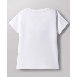 Babyhug Disney Single Jersey Knit Half Sleeves T-Shirt & Shorts Night Suit With Minnie Mouse & Friends Graphics - White
