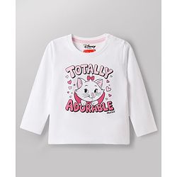 Babyhug Disney Single Jersey Full Sleeves T-Shirt & Pyjama Night Suit With Marie Graphics - Multicolor