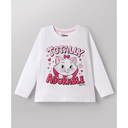 Babyhug Disney Single Jersey Full Sleeves T-Shirt & Pyjama Night Suit With Marie Graphics - Multicolor