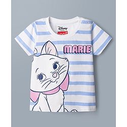 Babyhug Disney Single Jersey Knit Half Sleeves Tshirts With Mickey & Marie Graphic Pack of 2  - White