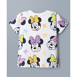 Babyhug Disney Single Jersey Knit Half Sleeves Tshirts With Mickey & Marie Graphic Pack of 2  - White