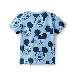 Babyhug Disney Single Jersey Knit Half Sleeves T-Shirts with Mickey Mouse Print Pack of 2 - Blue & White