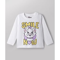 Babyhug Disney Cotton Knit Full Sleeves T-Shirt & Pyjama Night Suit With Polka Dots & Marie Graphic - Multi Color