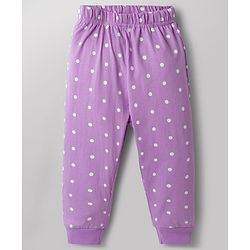 Babyhug Disney Cotton Knit Full Sleeves T-Shirt & Pyjama Night Suit With Polka Dots & Marie Graphic - Multi Color