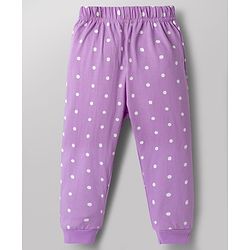 Babyhug Disney Cotton Knit Full Sleeves T-Shirt & Pyjama Night Suit With Polka Dots & Marie Graphic - Multi Color