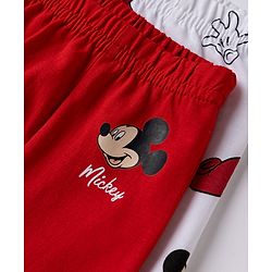 Babyhug Disney Single Jersey Knit Briefs With Mickey Mouse Graphic Pack of 2 - White & Red