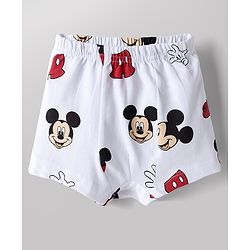 Babyhug Disney Single Jersey Knit Briefs With Mickey Mouse Graphic Pack of 2 - White & Red