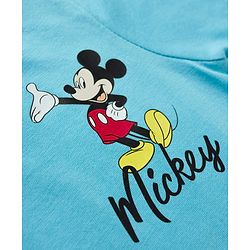 Babyhug Disney Single Jersey Knit Half Sleeves T-Shirts  With Mickey Mouse Graphic Pack Of 2 - White & Blue