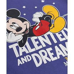 Babyhug Disney 100% Cotton Single Jersey Knit Full Sleeves T-Shirt & Pyjama Night Suit with Star & Mickey Mouse Print - Blue