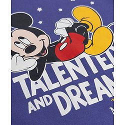Babyhug Disney 100% Cotton Single Jersey Knit Full Sleeves T-Shirt & Pyjama Night Suit with Star & Mickey Mouse Print - Blue