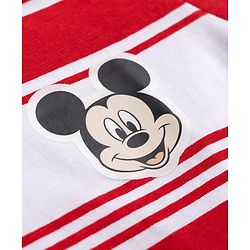 Babyhug Disney Single Jersey Knit Half Sleeves T-Shirts with Striped & Disney Print Pack of 2 - White