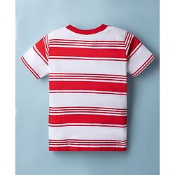 Babyhug Disney Single Jersey Knit Half Sleeves T-Shirts with Striped & Disney Print Pack of 2 - White