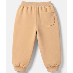 Babyhug 100% Cotton Terry Knit Full Length Choose Happy Printed Lounge Pants - Beige
