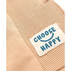 Babyhug 100% Cotton Terry Knit Full Length Choose Happy Printed Lounge Pants - Beige