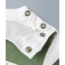 Babyhug Disney Single Jersey Knit Half Sleeves Striped T-Shirt With Mickey Mouse Graphic - Green