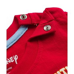 Babyhug Disney Cotton Knit T-Shirt with Mickey Mouse Graphic Half Sleeves Round Neck Dark Dark Red 3-6 Months