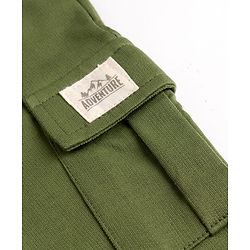 Babyhug 100% Cotton Terry Knit Full Length Lounge Pant With Side Pocket -Green
