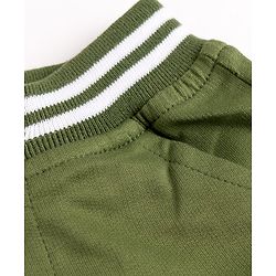 Babyhug 100% Cotton Terry Knit Full Length Lounge Pant With Side Pocket -Green