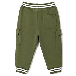 Babyhug 100% Cotton Terry Knit Full Length Lounge Pant With Side Pocket -Green