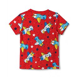 Babyhug 100% Cotton Knit Half Sleeves Jhablas with Airplane Print Pack of 3 - Multicolot