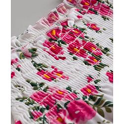 Babyhug Single Jersey Knit Sleeveless Jumpsuit With Floral Print - Multicolor