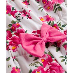 Babyhug Single Jersey Knit Sleeveless Jumpsuit With Floral Print - Multicolor