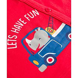 Babyhug 100% Cotton Knit Half Sleeves Striped & Animal & Vehicles Printed Jhablas Pack Of 3 - Multicolor