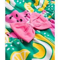 Babyhug Single Jersey Knit Sleeveless Jumpsuit With Fruit Print - Multicolor