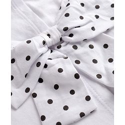 Babyhug Cotton Knit T-Shirt with Polka Dot Bow Embellishment Multi Color 9-12 Months