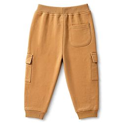 Babyhug Cotton Terry Knit Full Length Lounge Pants With Explore Text Print - Brown