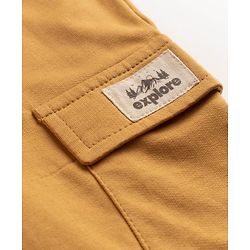 Babyhug Cotton Terry Knit Full Length Lounge Pants With Explore Text Print - Brown