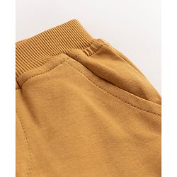 Babyhug Cotton Terry Knit Full Length Lounge Pants With Explore Text Print - Brown