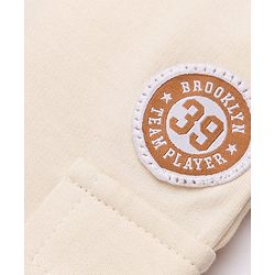 Babyhug Cotton Terry Knit Solid Lounge Pant with Cargo Pocket in Cream