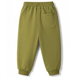 Babyhug 100% Cotton Terry Knit Full Length Lounge Pant With Cargo Pockets & Patch - Olive Green