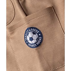Babyhug 100% Cotton Terry Knit Full Length Lounge Pant With Patch - Beige