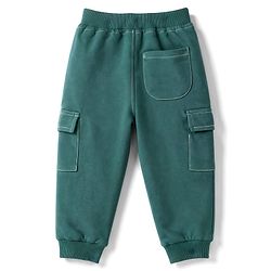 Babyhug 100% Cotton Terry Knit Cut N Sew Full Length Lounge Pant With Cargo Pockets - Green
