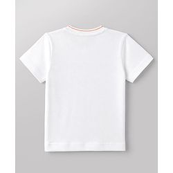Babyhug 100% Cotton Single Jersey Knit Half Sleeves T-Shirt and Shorts with Basketball Print - White