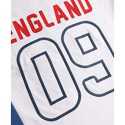 Babyhug 100% Cotton Single Jersey Knit Half Sleeves T-Shirt & Shorts Set England Print - White & Blue