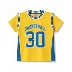 Babyhug 100% Cotton Terry Knit Half Sleeves T-Shirt & Shorts Set Basketball Print - Yellow & Blue