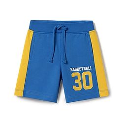 Babyhug 100% Cotton Terry Knit Half Sleeves T-Shirt & Shorts Set Basketball Print - Yellow & Blue