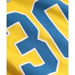 Babyhug 100% Cotton Terry Knit Half Sleeves T-Shirt & Shorts Set Basketball Print - Yellow & Blue