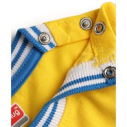 Babyhug 100% Cotton Terry Knit Half Sleeves T-Shirt & Shorts Set Basketball Print - Yellow & Blue