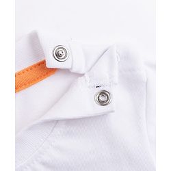 Babyhug 100% Cotton Knit Half Sleeves Beach Theme Printed T-Shirt & Shorts Set - White & Orange